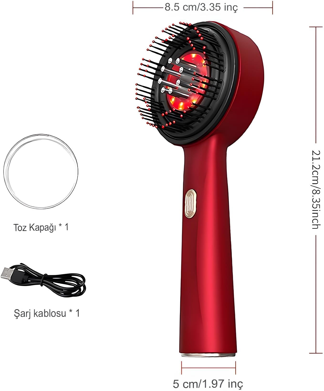 Serum hazneli saç masaj tarağı